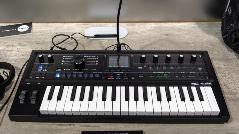 A prototype Korg MicroKorg 2 at NAMM 2024.