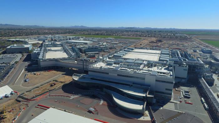 An intel chip-making plant in Arizona. Bird’s eye view.