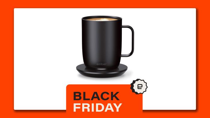 Image of an Ember Smart Mug 2 in a "Black Friday" frame (reddish-orange).