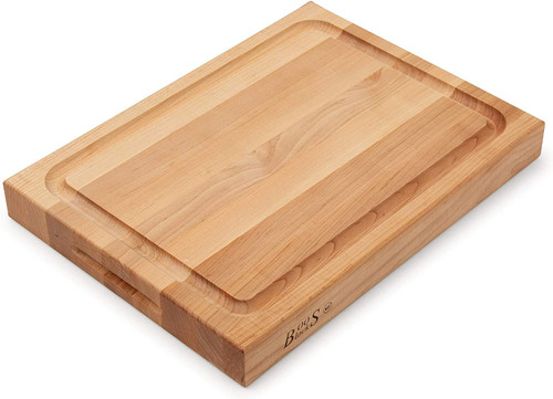 John Boos Block Maple Wood Edge Grain Cutting Board with Juice Moat  20” x 15” x 2.25”