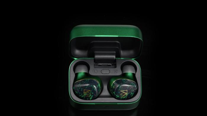 Some earbuds in a case.