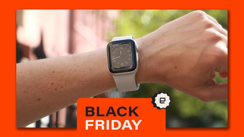 Apple Watch SE on a wrist with a Black Friday overlay.