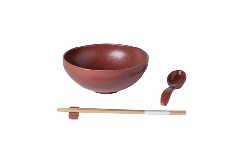 Casafina Pacifica Ramen Bowl Gift Set - Cayenne